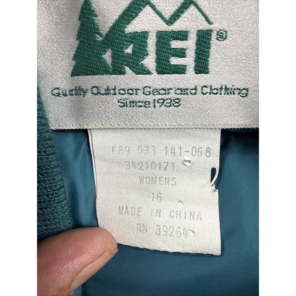 REI Women Vintage Fall 1989 L Green Nylon Goose Down Puffer Vest Utility HD Warm - Picture 3 of 11